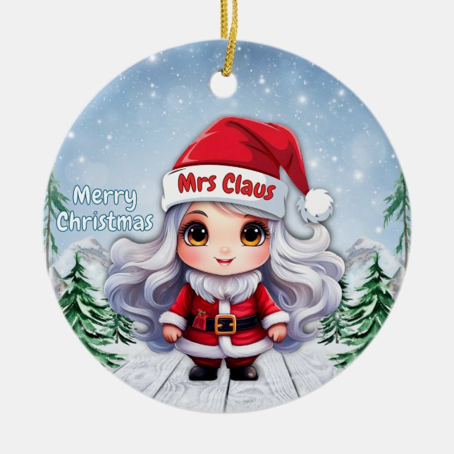 Mrs Santa Claus 🤶🎄 Julgransprydnad Keramik (Framsidan)