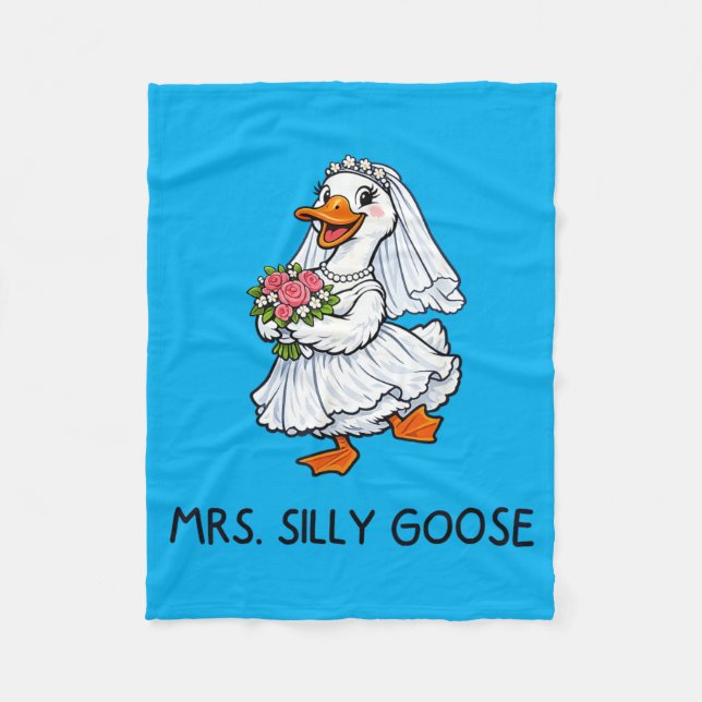 Mrs Silly Goose Bröllop Speningsfest Roligt Fleecefilt (Framsidan)