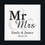 &Mrs Simple Elegant Typography Wedding Favor Magnet<br><div class="desc">Simple Elegant Typography Black and white Mr&Mrs. bröllopsförmån. Klicka på knappen Anpassa om du vill anpassa designen genom att välja den bakgrund du vill ha och till och med lägga till en egen text. Matchande objekt är också tillgängliga i butik.</div>