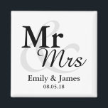 &Mrs Simple Elegant Typography Wedding Favor Magnet<br><div class="desc">Simple Elegant Typography Black and white Mr&Mrs. bröllopsförmån. Klicka på knappen Anpassa om du vill anpassa designen genom att välja den bakgrund du vill ha och till och med lägga till en egen text. Matchande objekt är också tillgängliga i butik.</div>