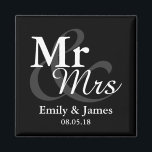 &Mrs Simple Elegant Typography Wedding Favor Magnet<br><div class="desc">Simple Elegant Typography Black and white Mr&Mrs. bröllopsförmån. Klicka på knappen Anpassa om du vill anpassa designen genom att välja den bakgrund du vill ha och till och med lägga till en egen text. Matchande objekt är också tillgängliga i butik.</div>