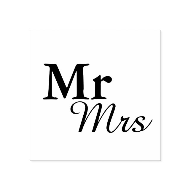 &Mrs Simple Elegant Typography Wedding Favor Stämpel (Tryck)