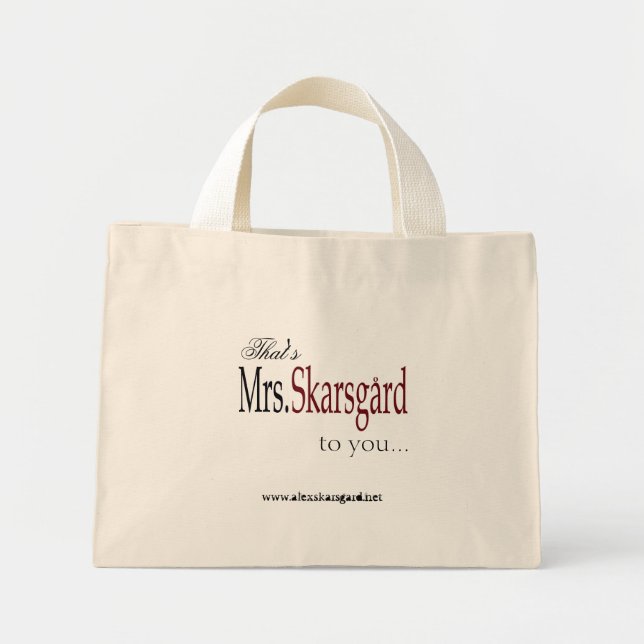 "Mrs Skarsgard" Tote-väskan Mini Tygkasse (Framsidan)