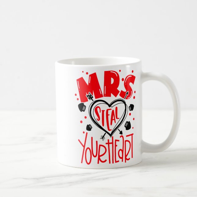 Mrs Steal Your Heart Valentines Day Matching Coup  Kaffemugg (Höger)