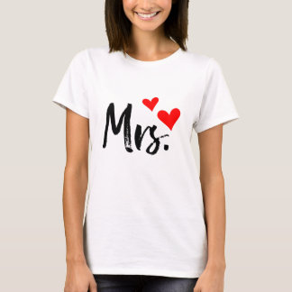 Mrs T-Shirt - Cute Maka Gift med rött hjärta