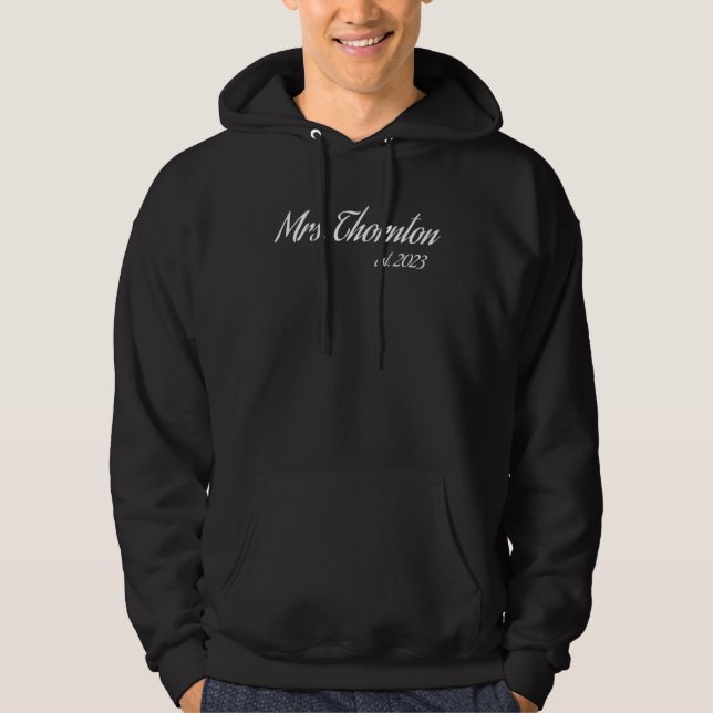 Mrs THORNTON 2023 new bride bridal shower wedding Hoodie (Framsida)