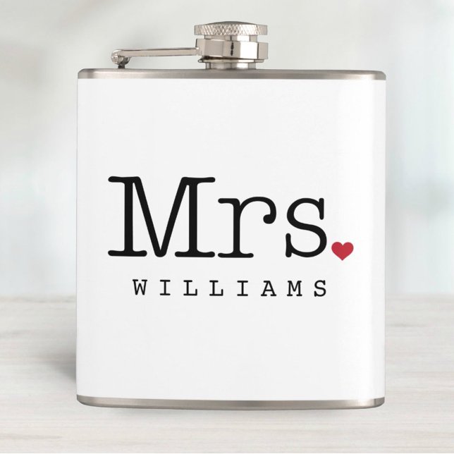Mrs Vintage Black Personlig Bröllop Monogram Fickplunta (Skapare uppladdad)