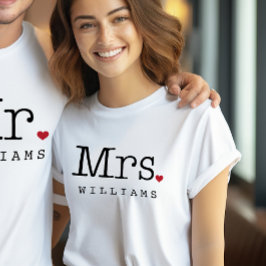 Mrs Vintage Black Personlig Bröllop Monogram T Shirt
