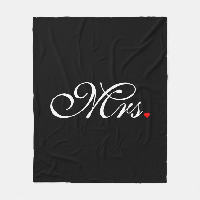 Mrs. Wife Bride Hans Hers Newly Weds Fleecefilt (Framsidan)