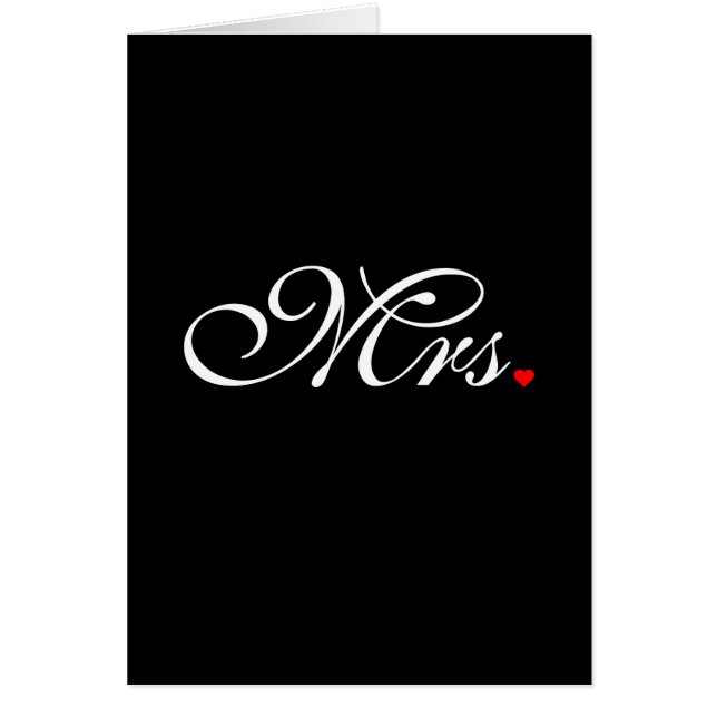 Mrs. Wife Bride Hans Hers Newly Weds Hälsningskort (Framsidan)