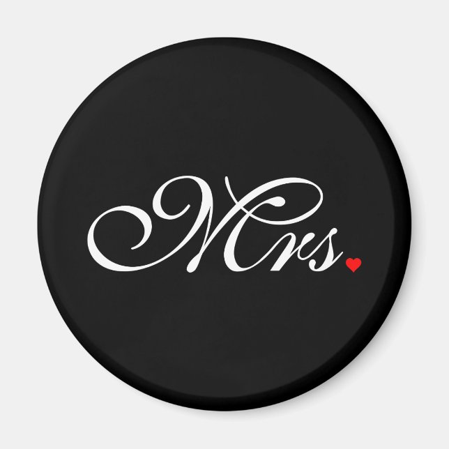 Mrs. Wife Bride Hans Hers Newly Weds Magnet (Framsidan)