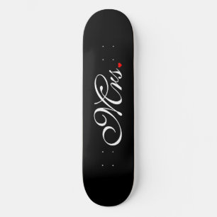 Mrs. Wife Bride Hans Hers Newly Weds Skateboard Bräda 20 Cm