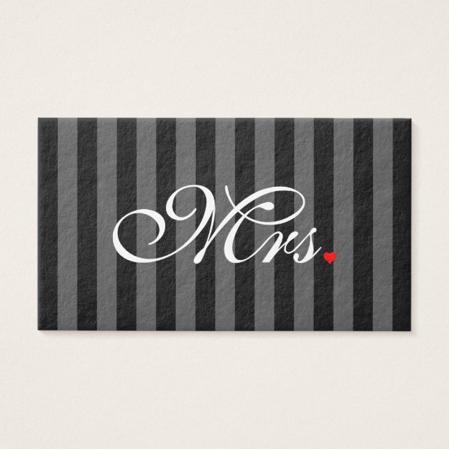 Mrs. Wife Bride Hans Hers Newly Weds Visitkort (Framsidan)