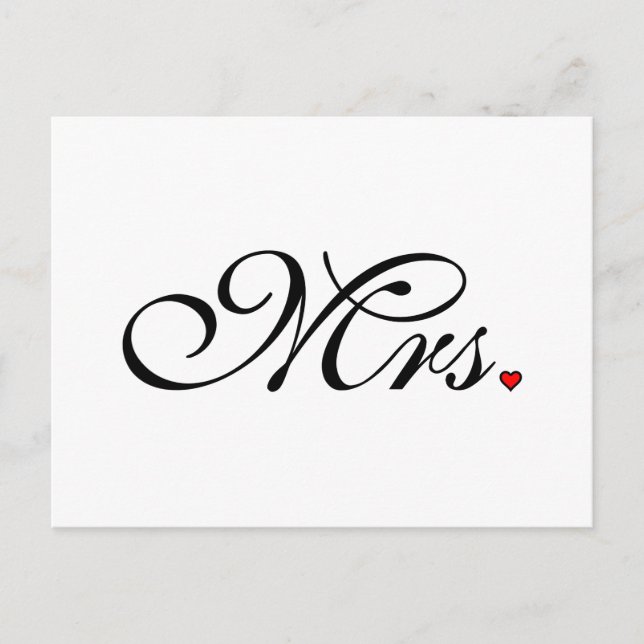 Mrs. Wife Bride Hans Newly Weds Vykort (Framsida)
