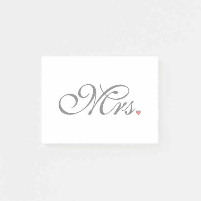 Mrs Wife Bride Hans nya vapen Post-it Block (Framsida)