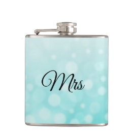 Mrs Wife Hers Teal Flask Fickplunta