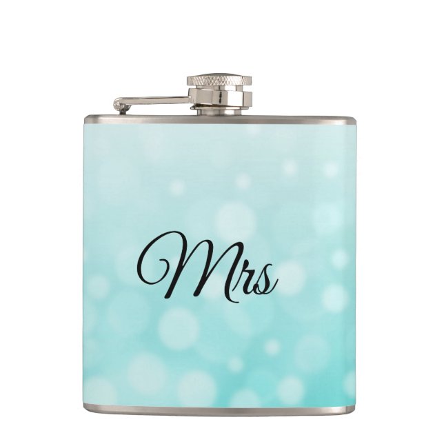 Mrs Wife Hers Teal Flask Fickplunta (Framsidan)