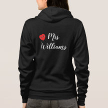 Mrs Wifey Hoody med Red Heart i svart