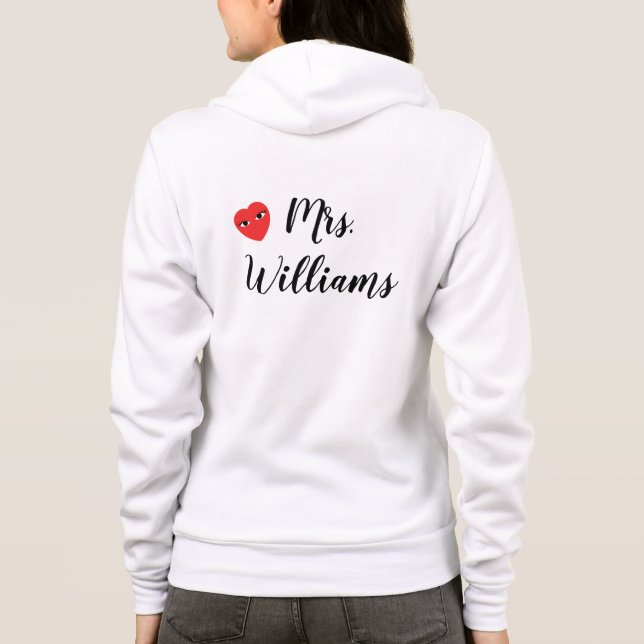 Mrs Wifey Hoody med Red Heart T Shirt (Baksida)