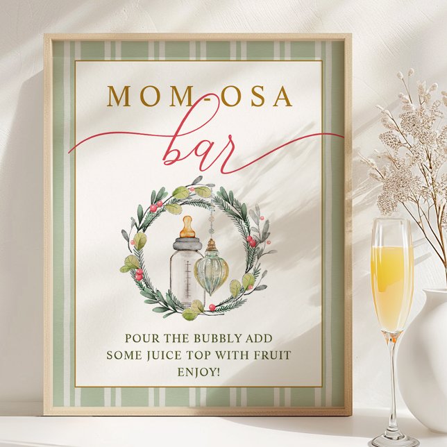 Mry Little Baby Shower Mamma-osa Pub-tecken Poster (Mom-osa Bar Sign)