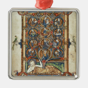Ms 21926 träd av Jesse från en psalter Julgransprydnad Metall