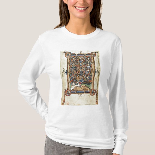 Ms 21926 träd av Jesse från en psalter Tee Shirt (Framsida)