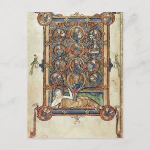 Ms 21926 träd av Jesse från en psalter Vykort