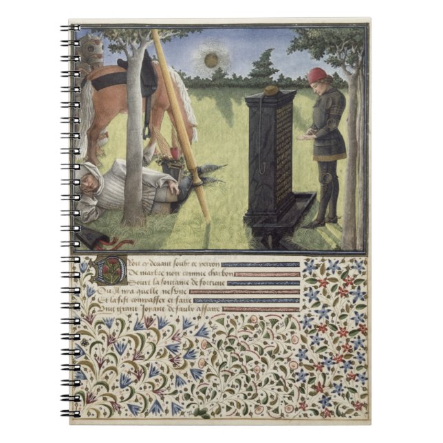 Ms. 2597 på soluppgången, hjärta läser anteckningsbok med spiral (Framsidan)