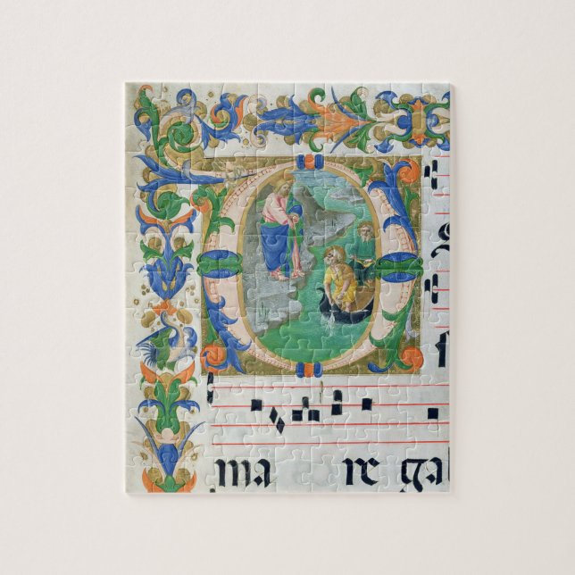 Ms 515 f.1r det mirakulösa utkastet av fiskar, pussel (Vertikal)