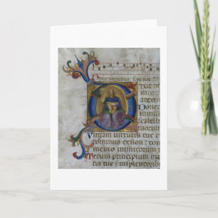 Ms 531 f.169v Historiated initialt "D" som visar Anteckningskort