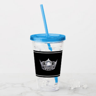 Ms America Silver Krona Acrylic Tumbler Take Away Mugg