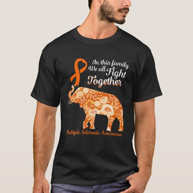 MS Awareness Family Fight Många Sclerosis Flora T Shirt (Framsida)