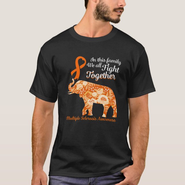 MS Awareness Family Fight Många Sclerosis Flora T Shirt (Framsida)