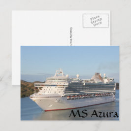 MS Azura Cruise Frakt Close on Antigua Vykort