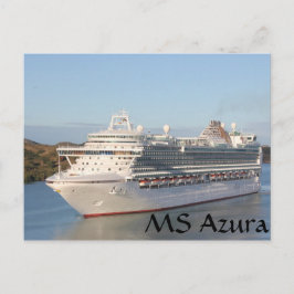 MS Azura Cruise Frakt Close on Antigua Vykort