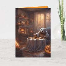 Ms. Beaver fantasifulla Halloween-hus hälsning