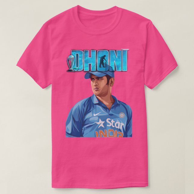 MS Dhoni kung av indian cricket-team T Shirt (Design framsida)