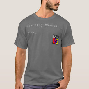 MS DOS Fråga Retro Computer Nerd Nostalgia T Shirt