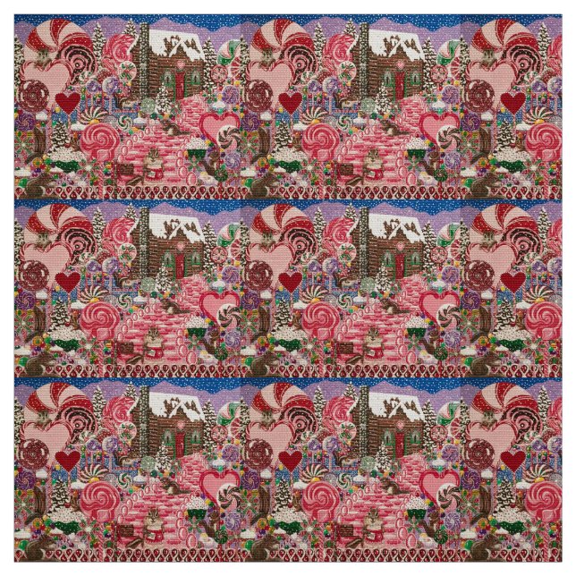 "Ms Elizabeths pepparmintvärld" Tyg (Provkarta)