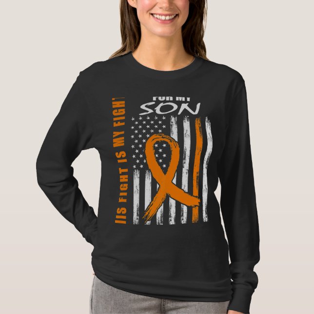 MS Family Fight Son Många Sclerosis American Fl T Shirt (Framsida)