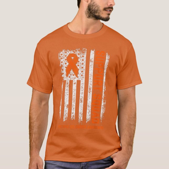 MS Flag Orange Support Squad Multiple Sclerosis Aw T Shirt (Framsida)
