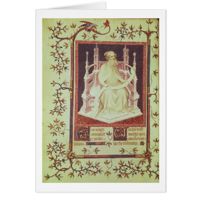 Ms. Fr 13091 f.11v profeten Isaiah, från Psen Hälsningskort (Framsidan)