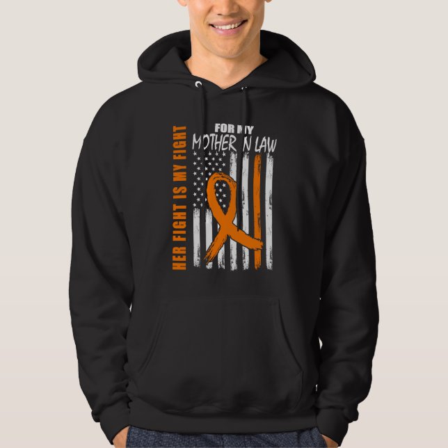 MS Her Fight Mother In Law Multiple Sclerosis USA  Hoodie (Framsida)