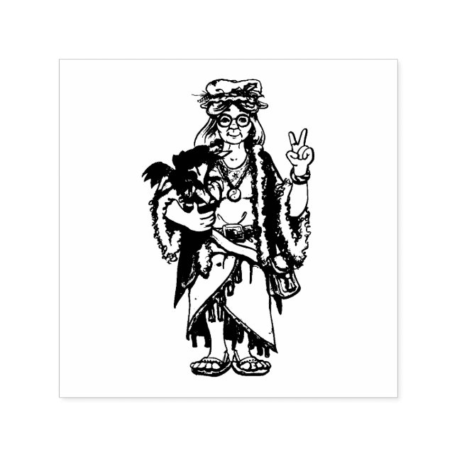 Ms Hippie Santa Självfärgande Stämpel (Design)