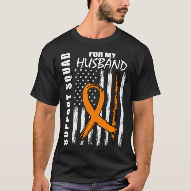 MS Husband Multiple Sclerosis Awareness USA Flag W T Shirt (Framsida)