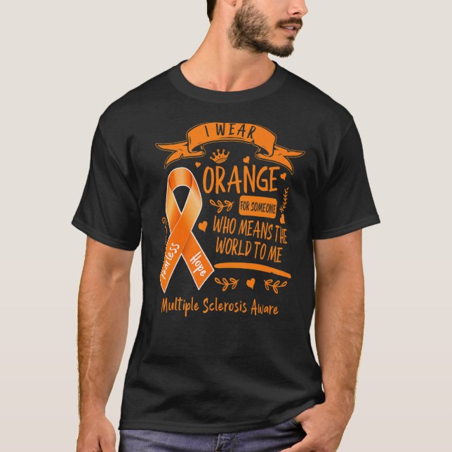 Ms I Bära Orange för någon som Elak World T Shirt (Framsida)