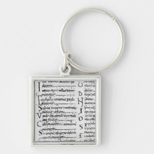 Ms. Latin Lectionary Fyrkantig Silverfärgad Nyckelring