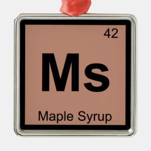 Ms - Lönnsirapskemi Periodiska Systemet Symbol Julgransprydnad Metall