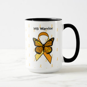 MS Många Sclerosis Butterfly Ribbon Coffee Mugg