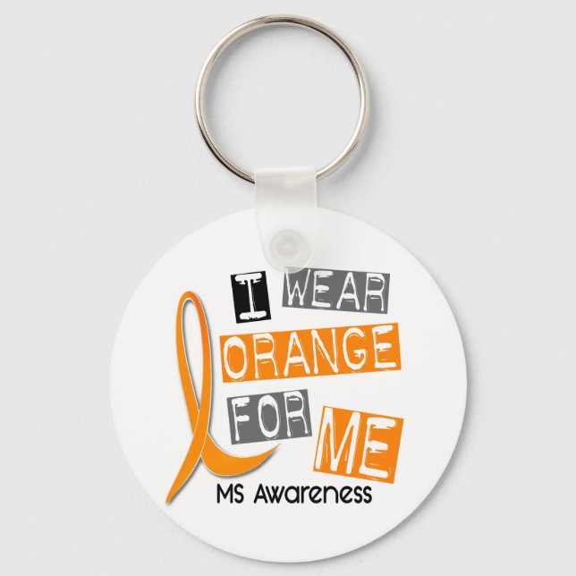MS Många Sclerosis I Bära Orange för ME 37 Nyckelring (Framsida)